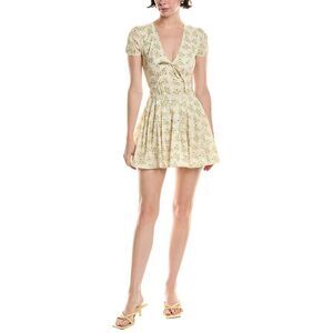 Abbey Womens  Pleated Mini Dress, Yellow